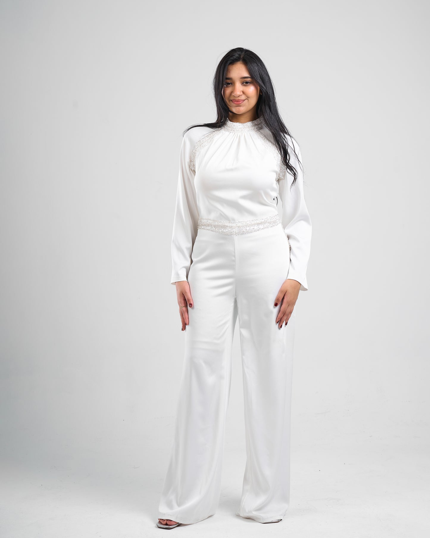 Celeste White Flared Sleeve Jumpsuit