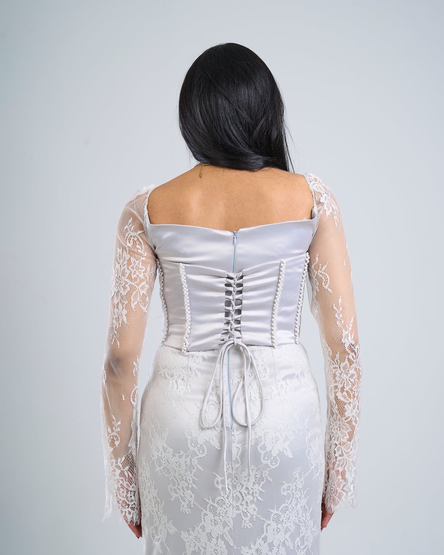 Pearl Lace Corset Gown