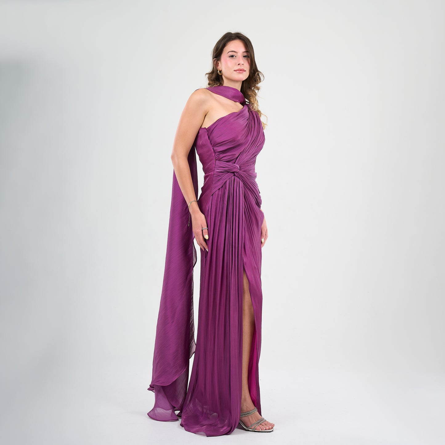 Violet Crinkle Dress