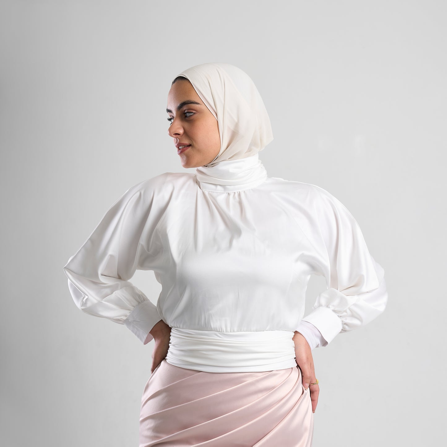 Iris Ruched Satin Top