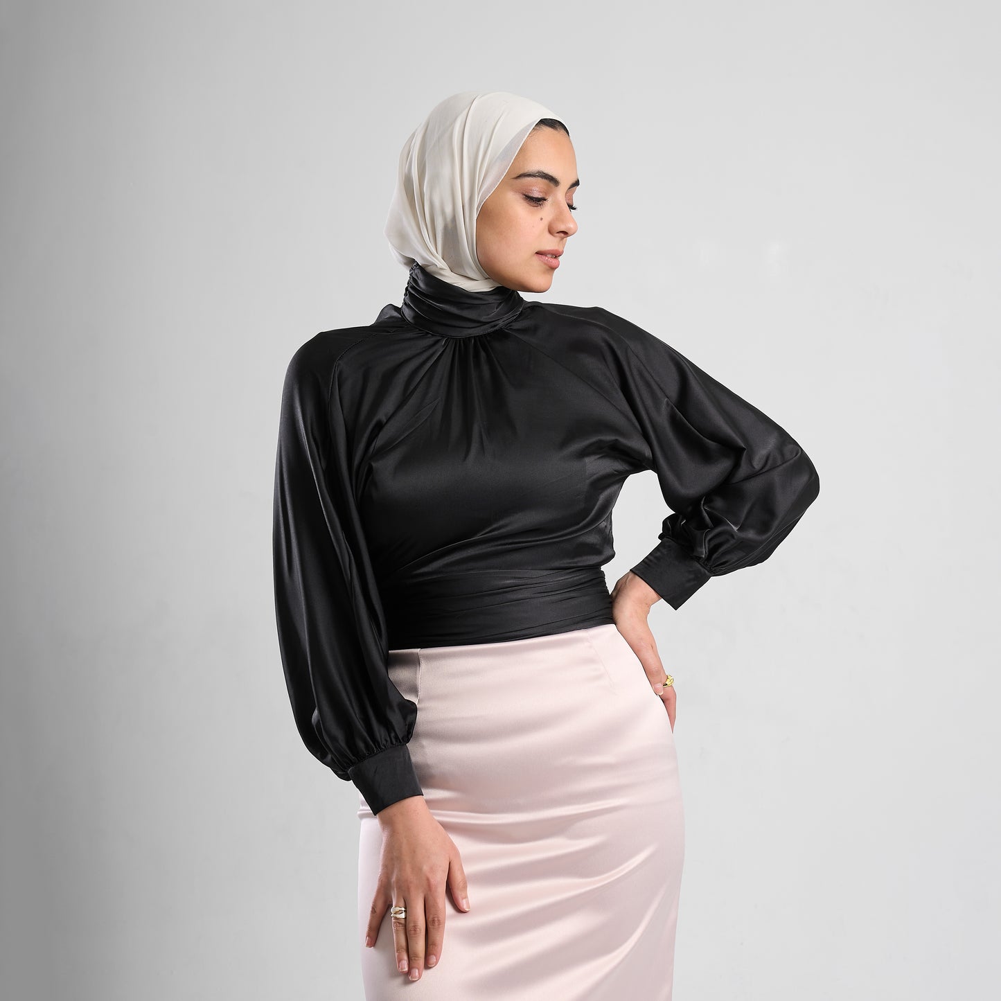 Iris Ruched Satin Top