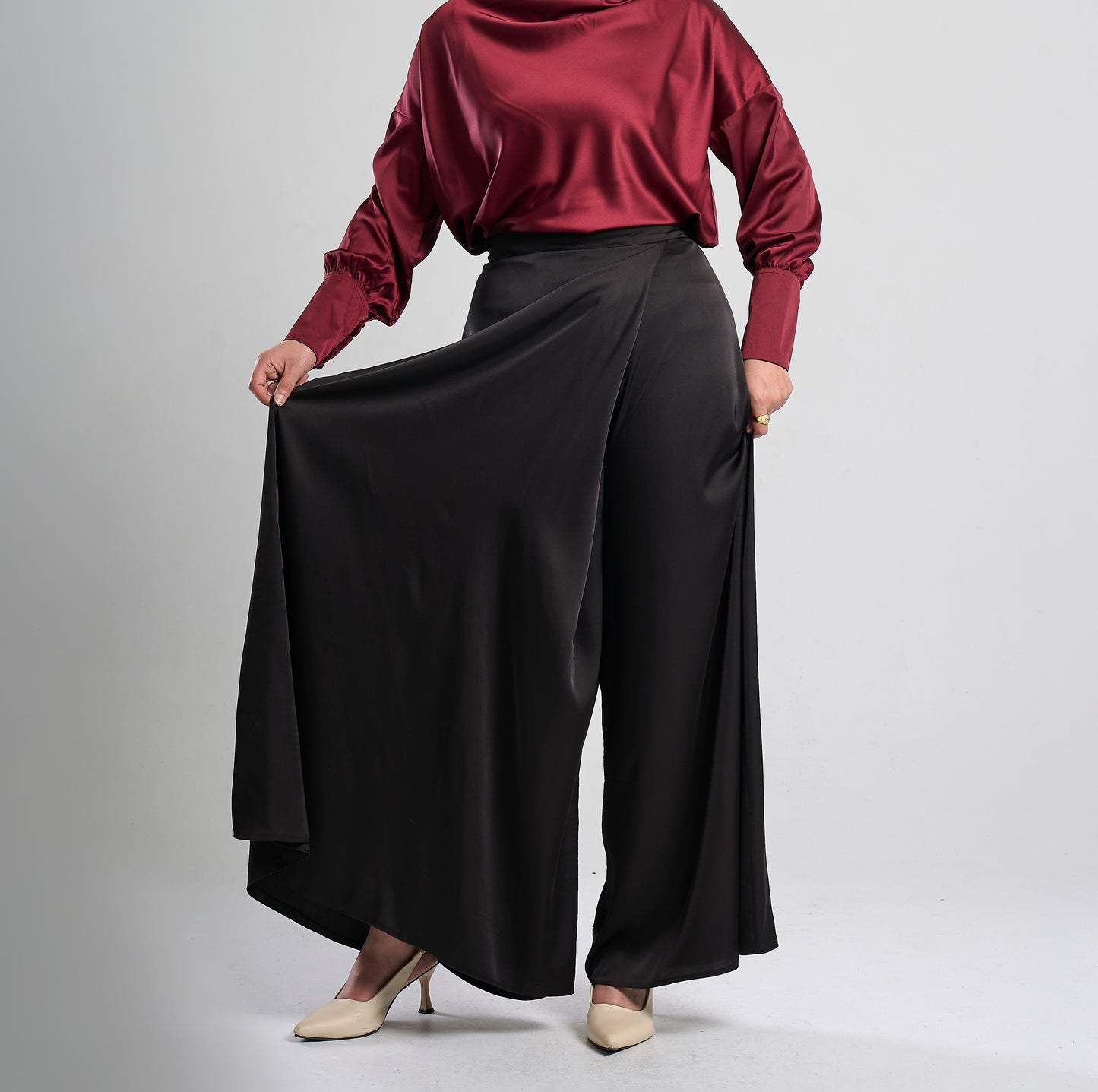 Silk Satin Wrap Pants