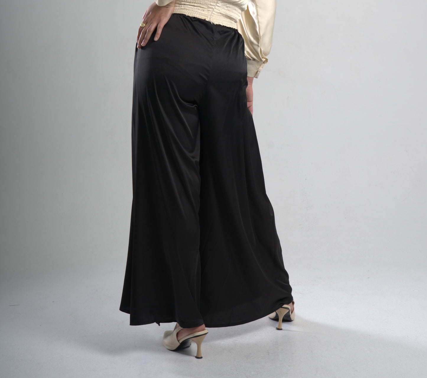 Silk Satin Pleated Pants
