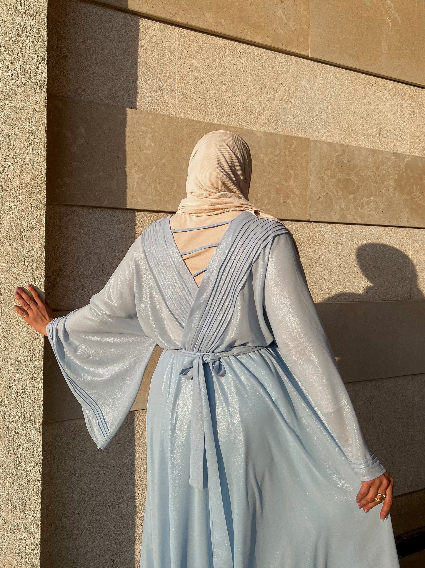 Modest V-neck Dress.