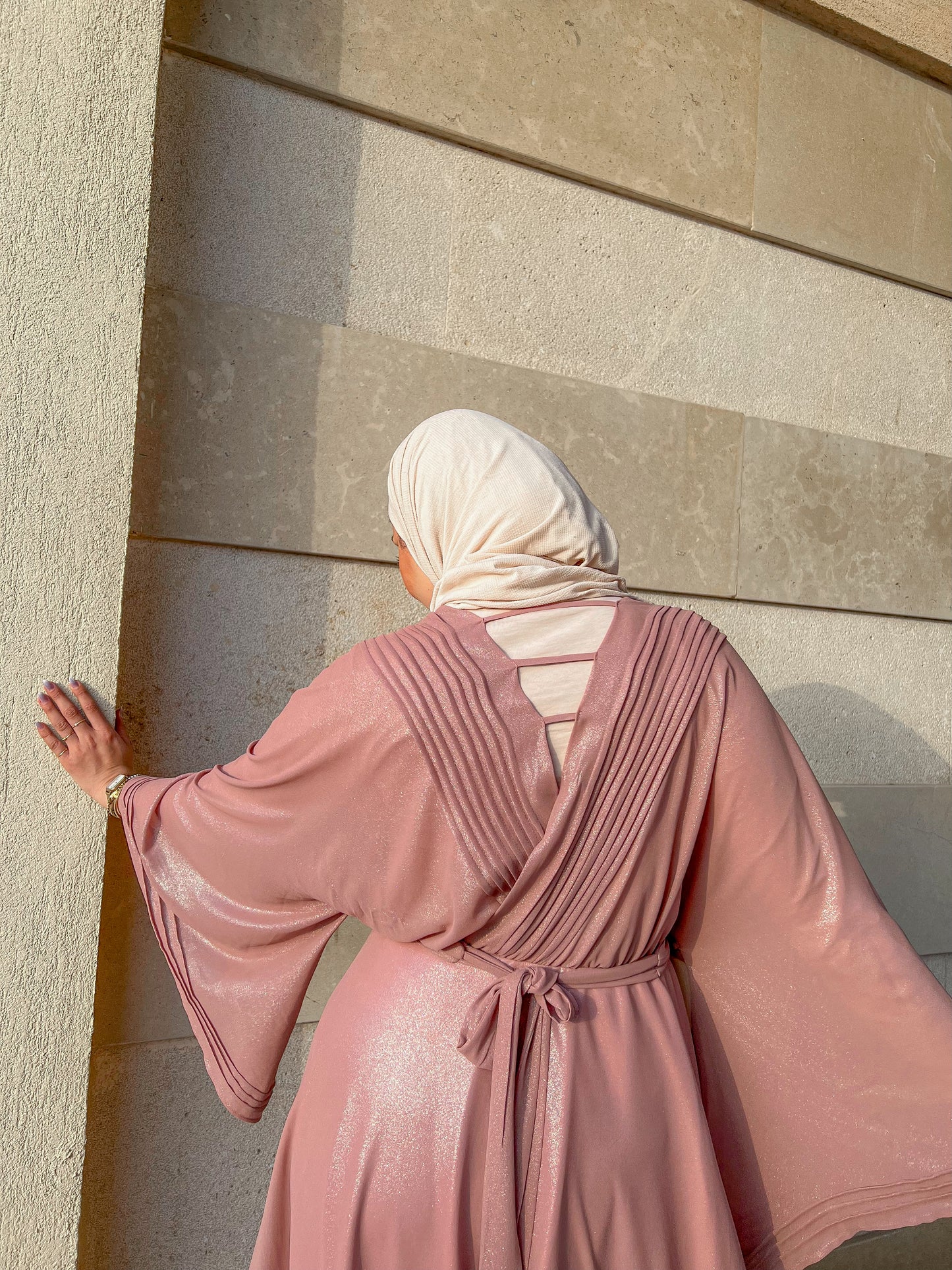 Modest V-neck Dress.