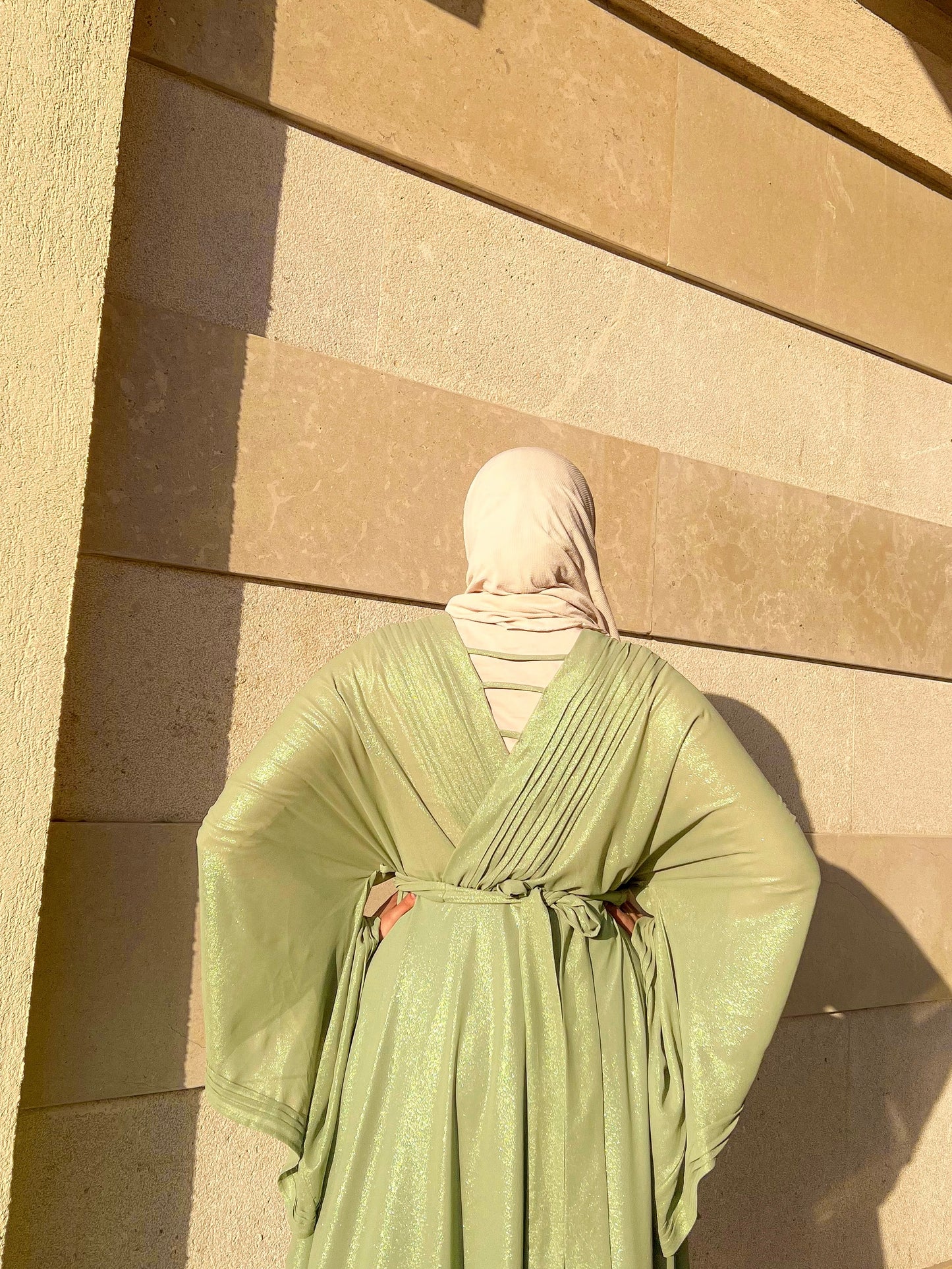 Modest V-neck Dress.