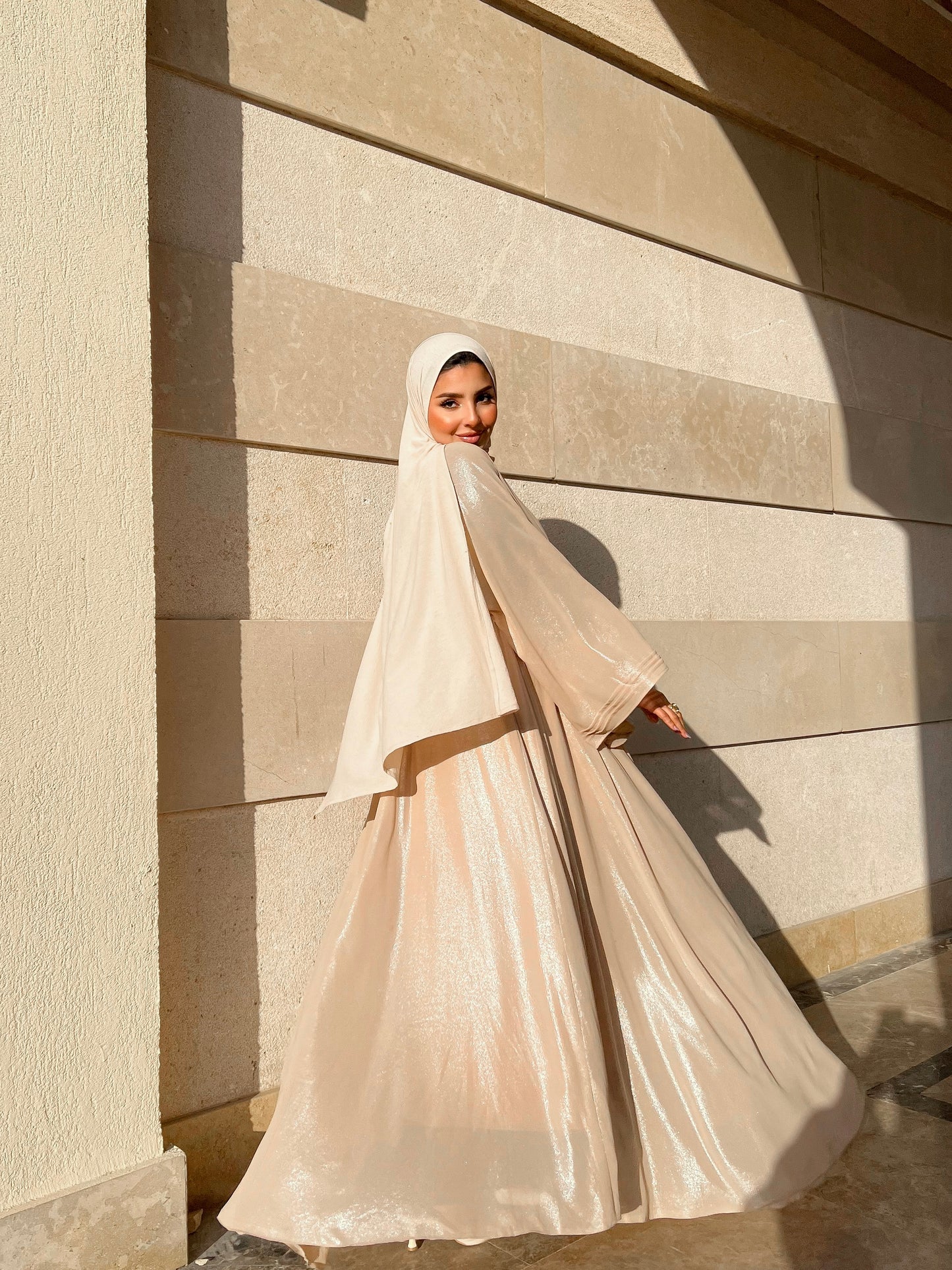 Modest V-neck Dress.