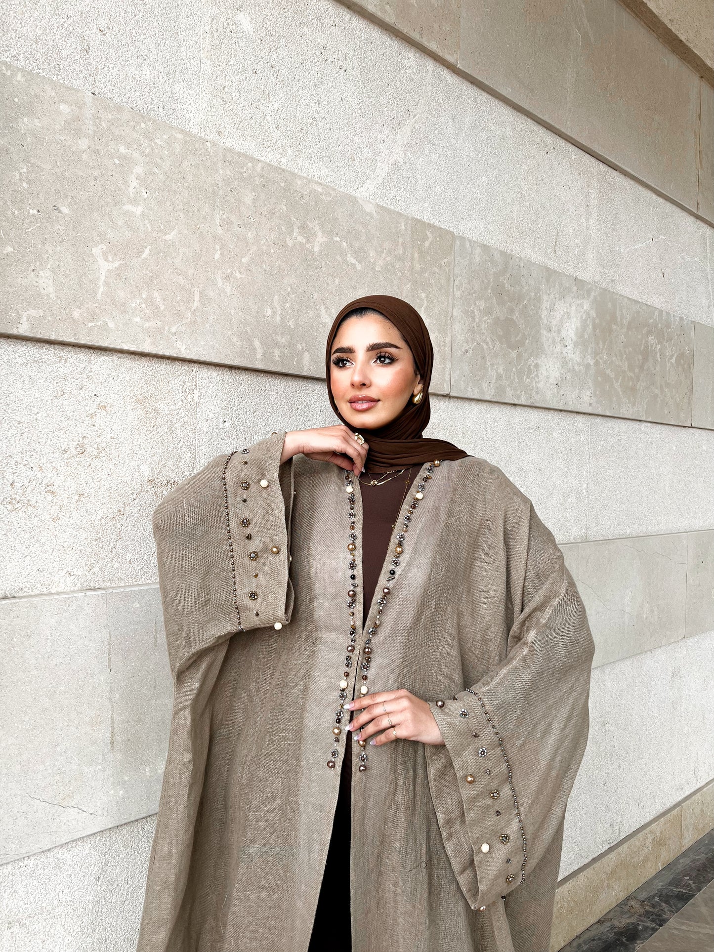 Beige Linen Kaftan