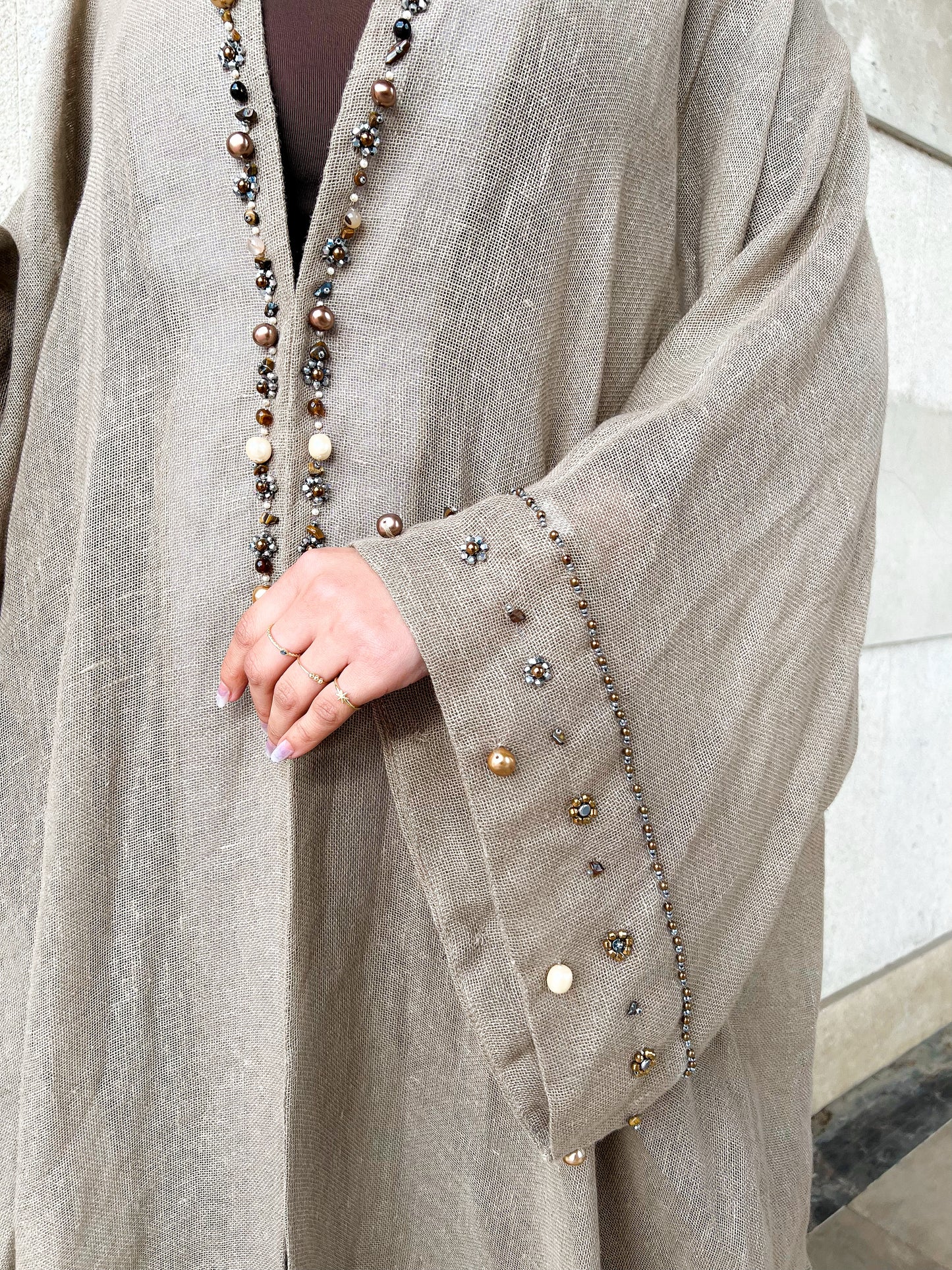 Beige Linen Kaftan