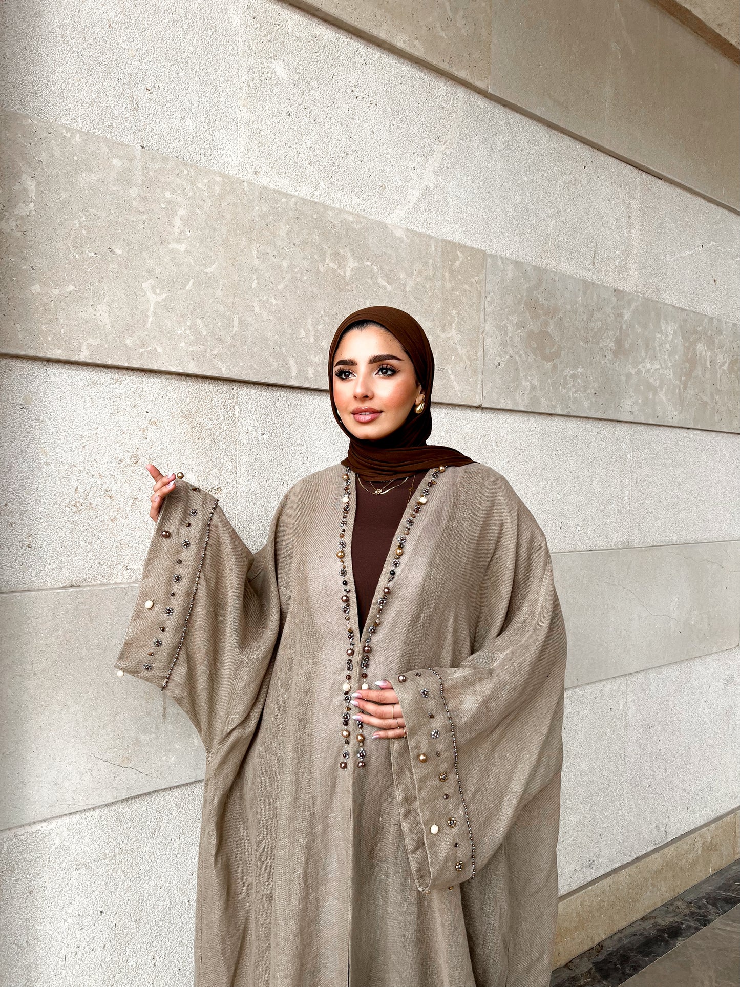 Beige Linen Kaftan