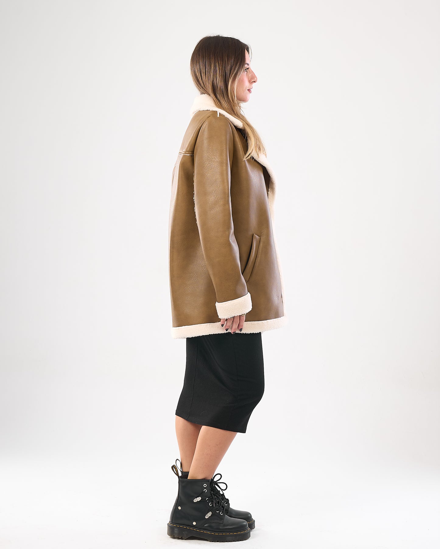 Faux Leather Coat