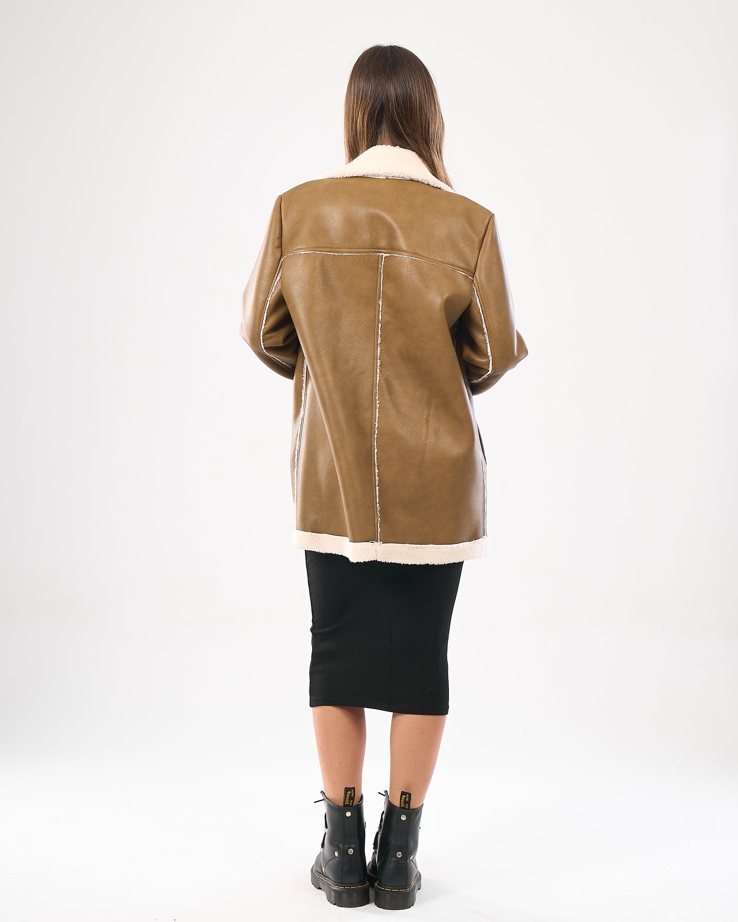 Faux Leather Coat