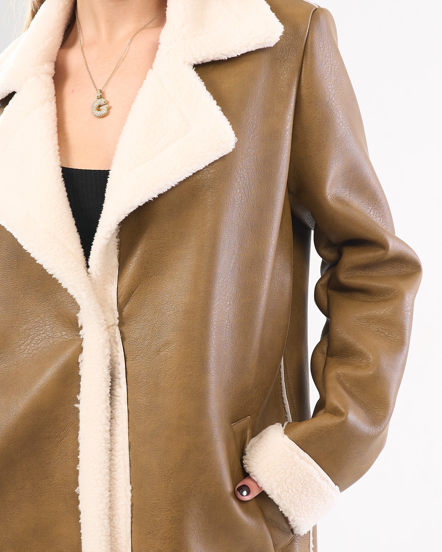 Faux Leather Coat