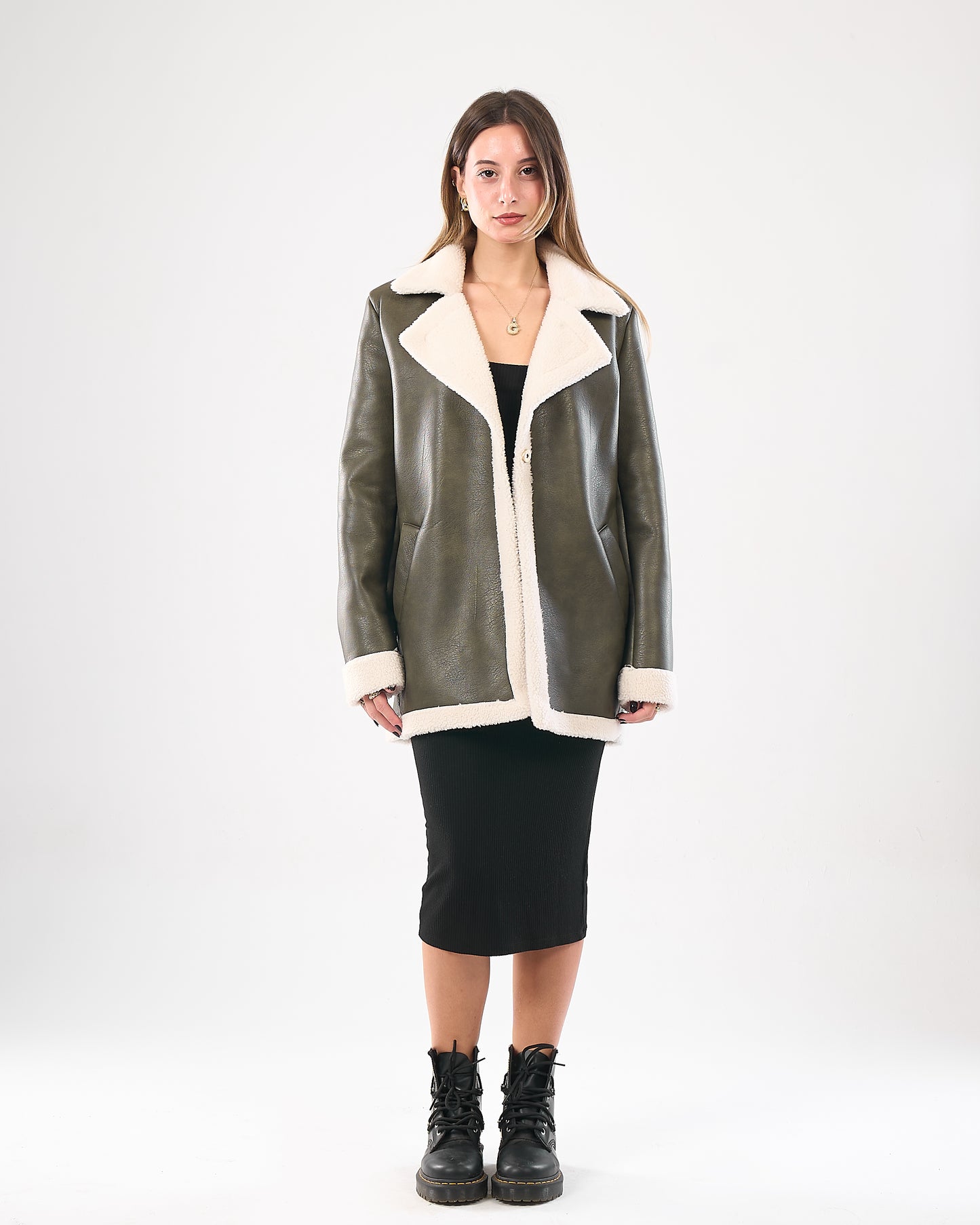 Faux Leather Coat