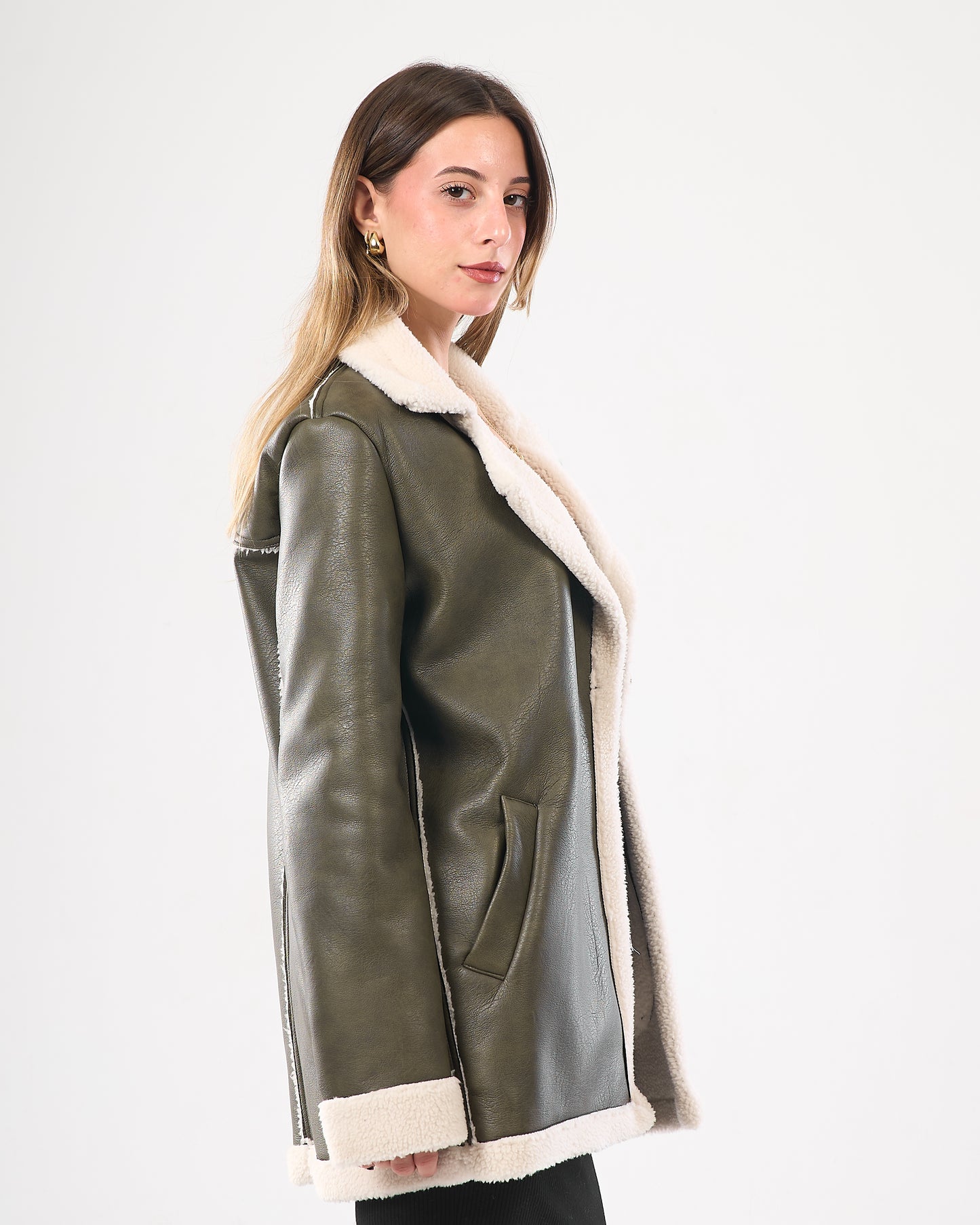 Faux Leather Coat