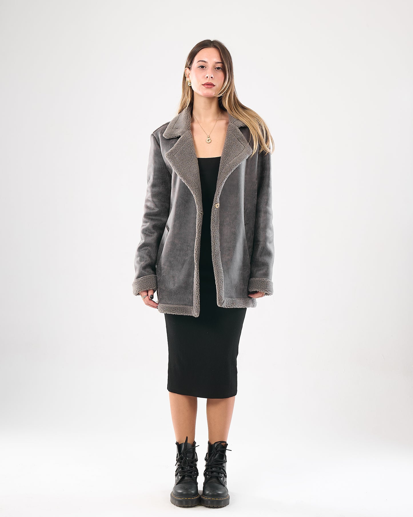 Faux Leather Coat