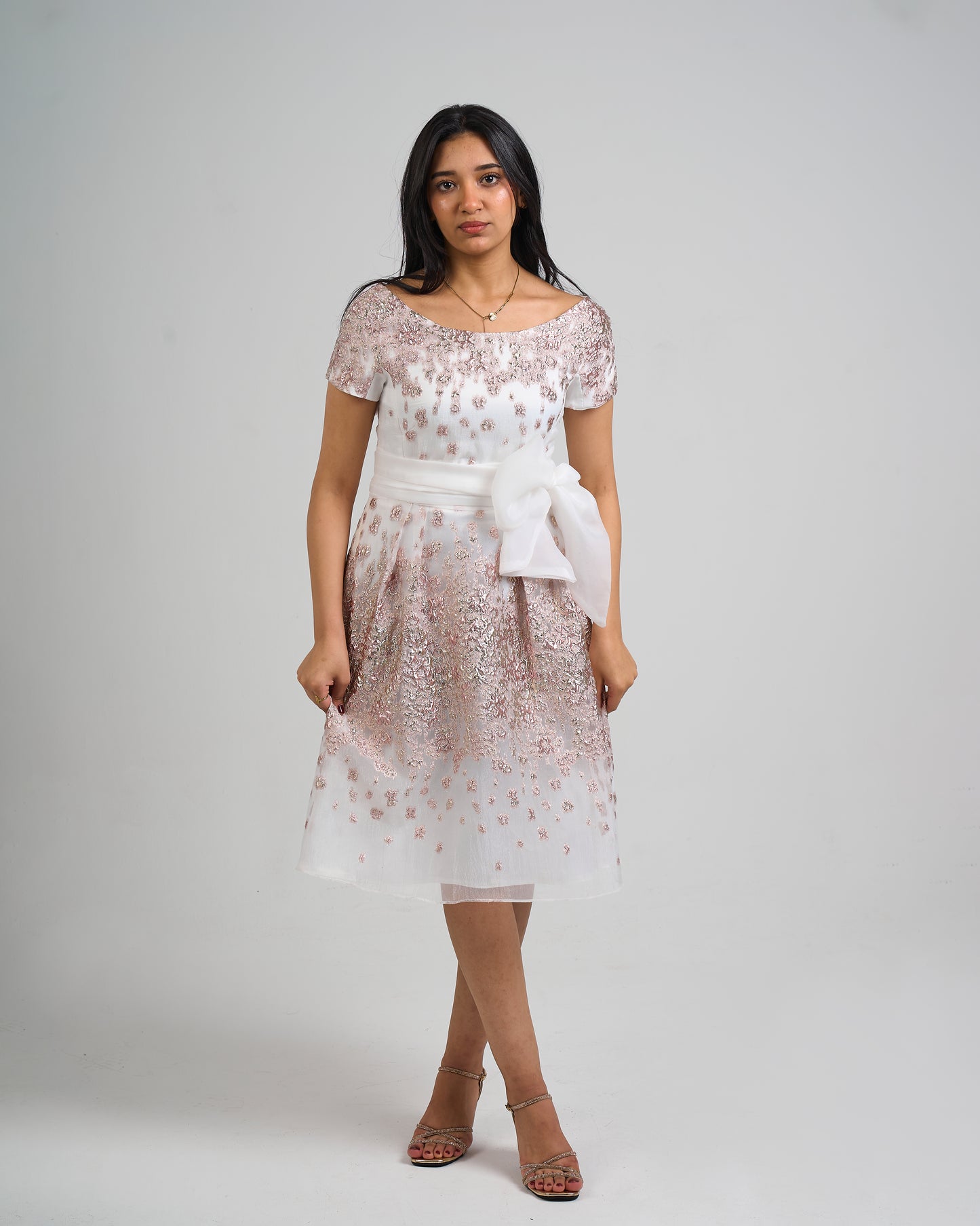 Rose Sparkle Bow Dress
