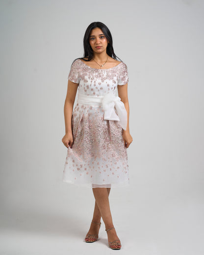 Rose Sparkle Bow Dress