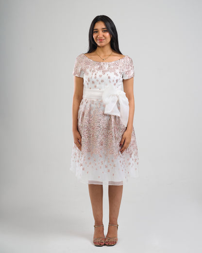 Rose Sparkle Bow Dress