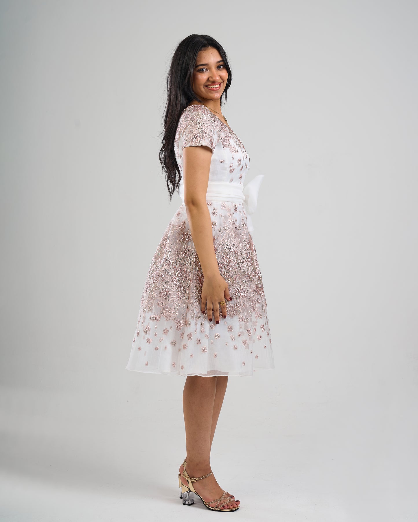 Rose Sparkle Bow Dress