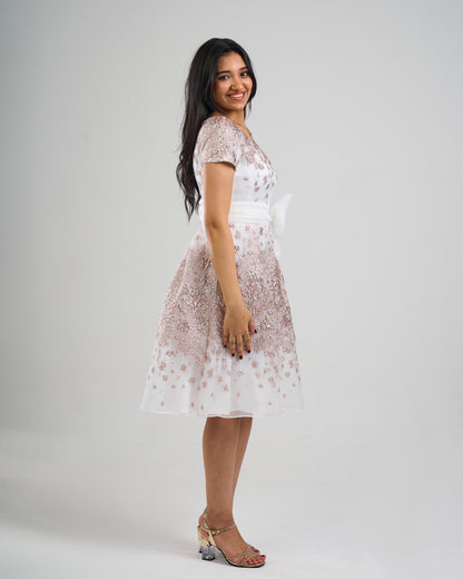 Rose Sparkle Bow Dress