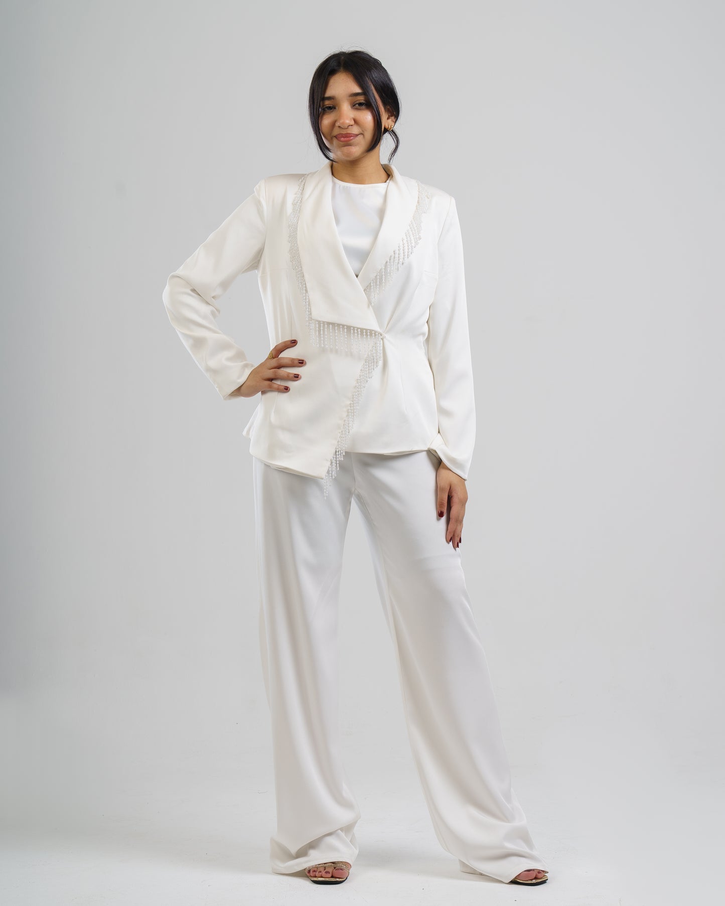 Pearl Cascade Satin Suit