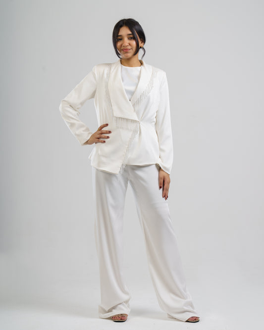 Pearl Cascade Satin Suit