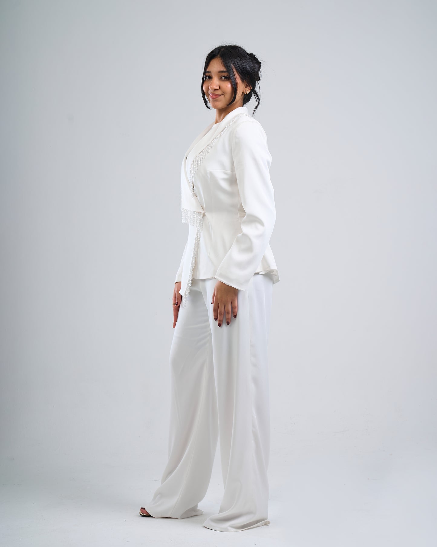 Pearl Cascade Satin Suit