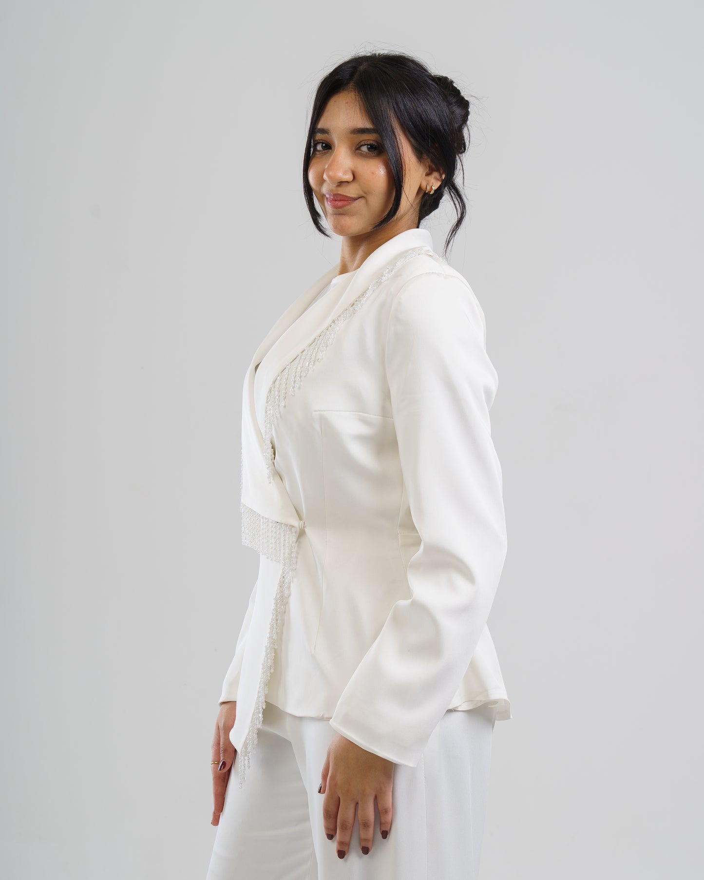 Pearl Cascade Satin Suit