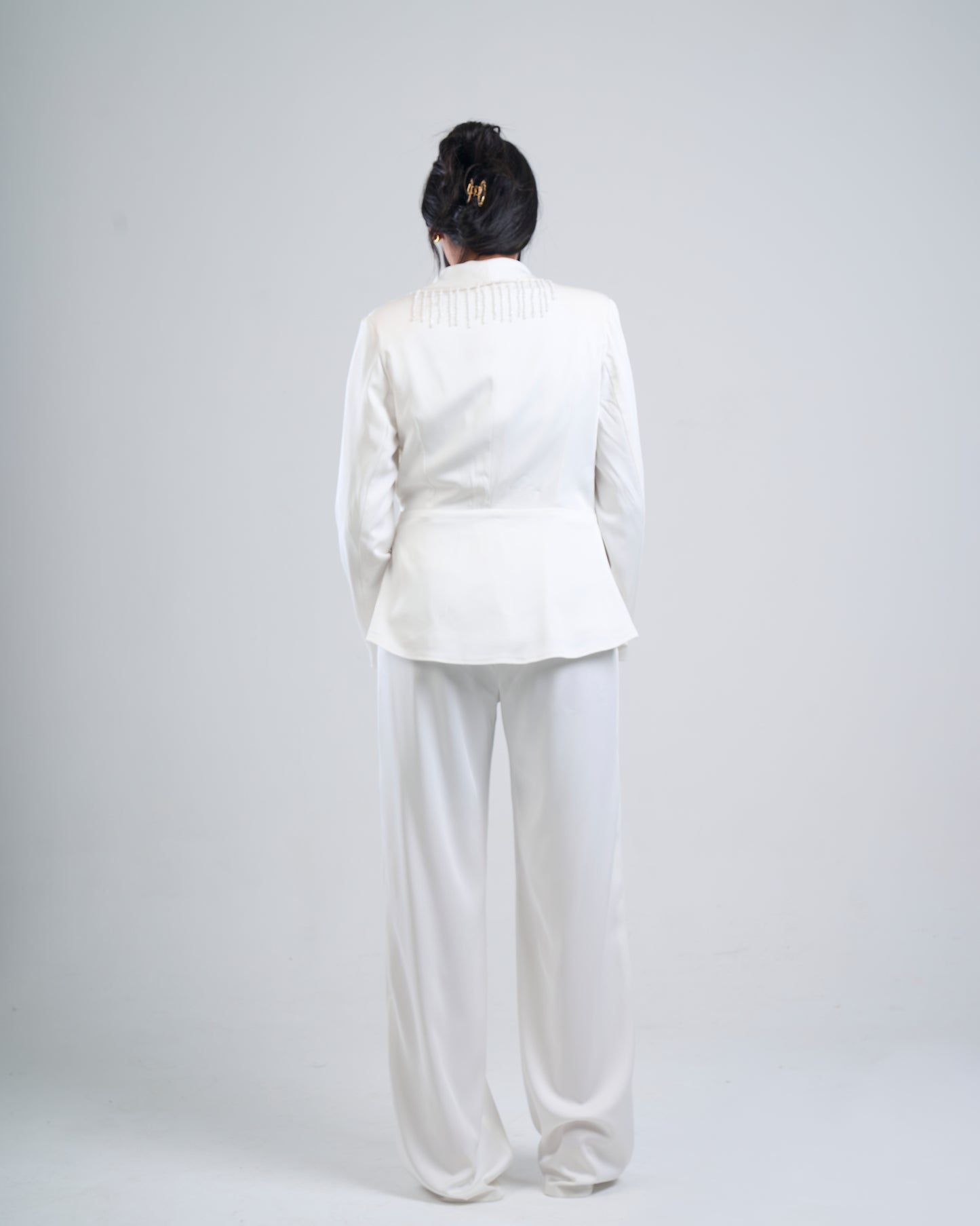 Pearl Cascade Satin Suit