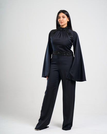 Noir Eclipse Embellished Jumpsuit