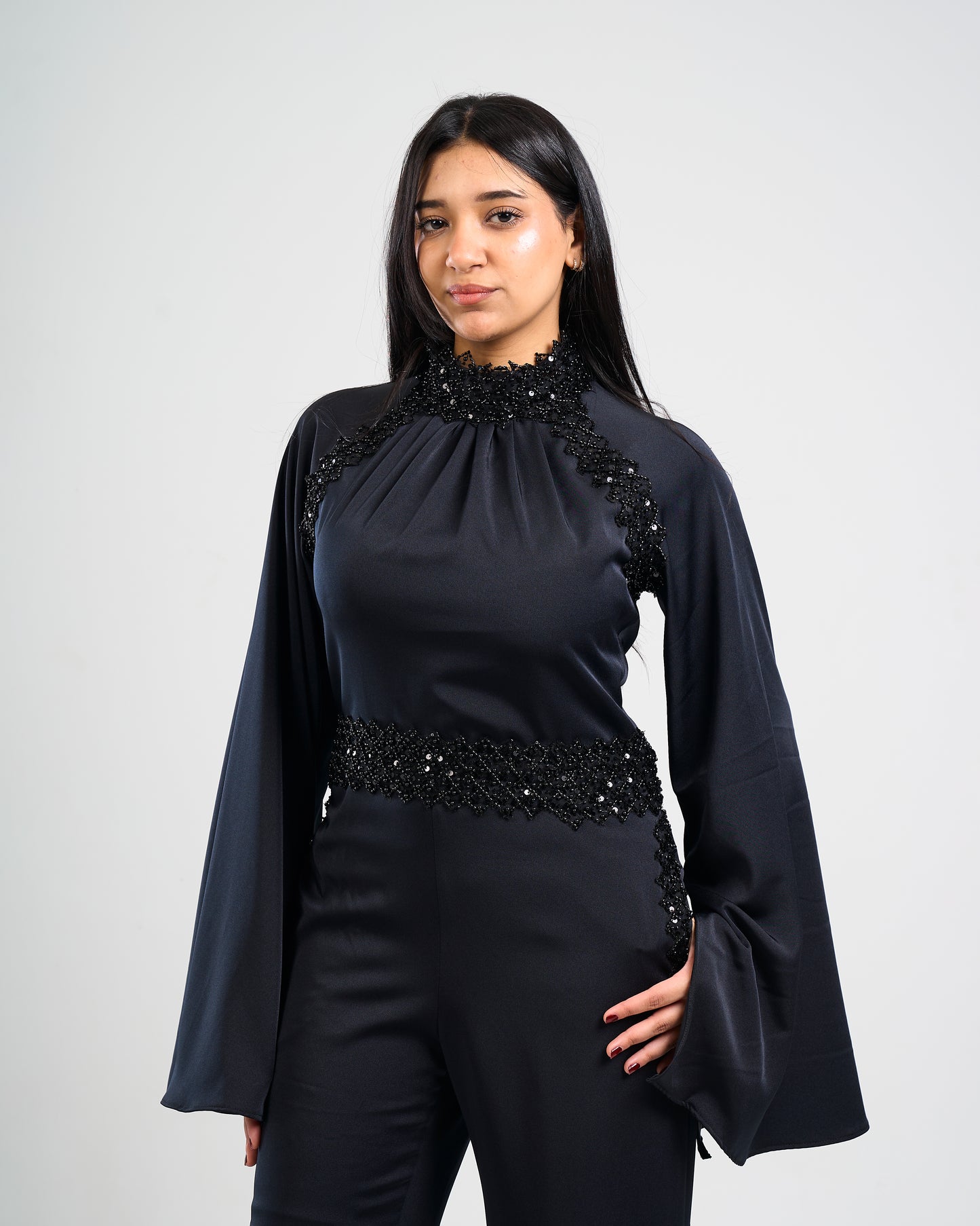 Noir Eclipse Embellished Jumpsuit