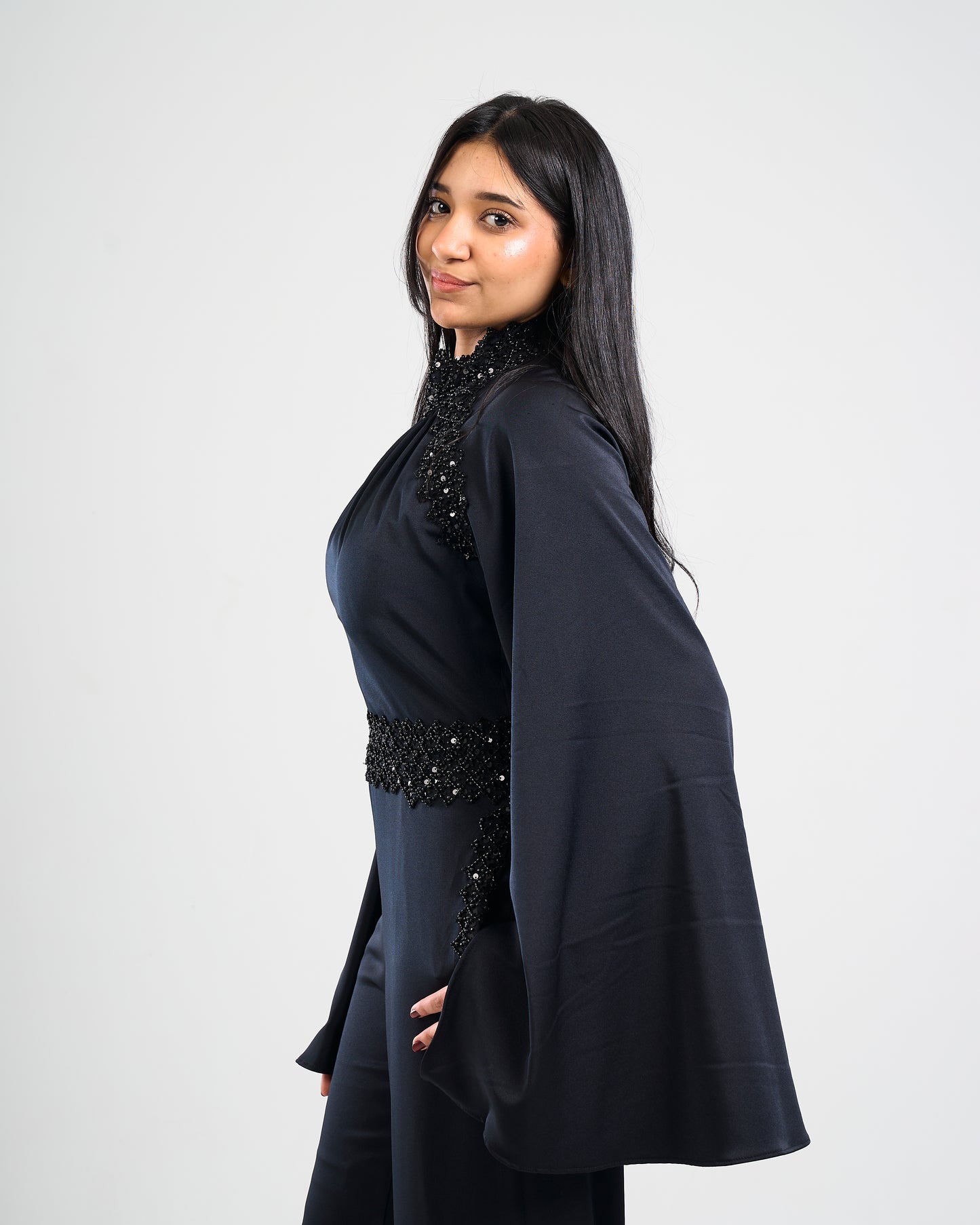 Noir Eclipse Embellished Jumpsuit