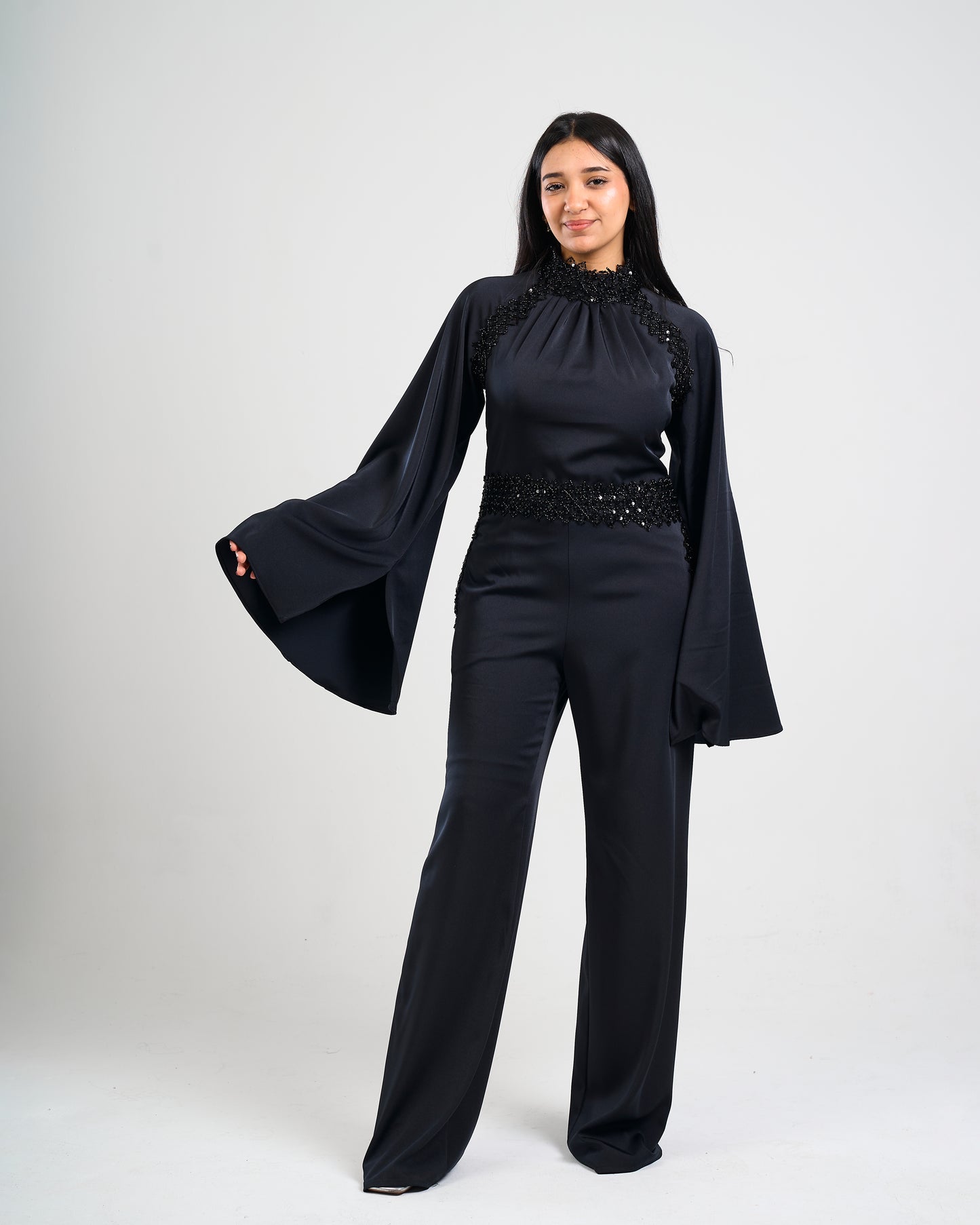 Noir Eclipse Embellished Jumpsuit