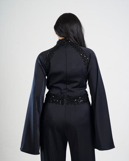 Noir Eclipse Embellished Jumpsuit