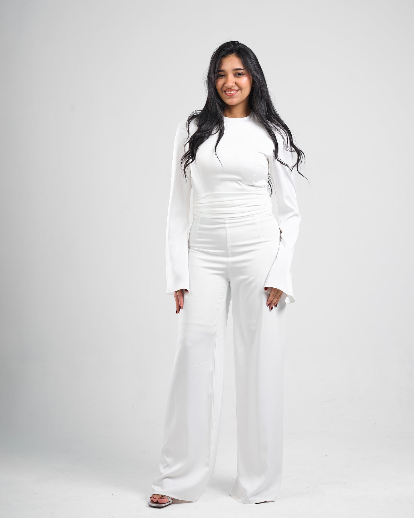 Celeste White Flared Sleeve Jumpsuit