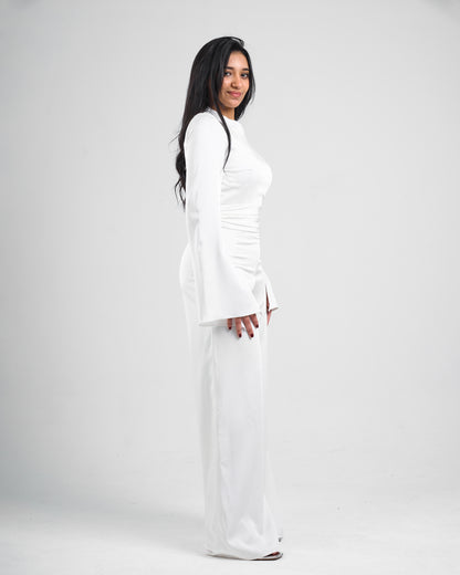Celeste White Flared Sleeve Jumpsuit