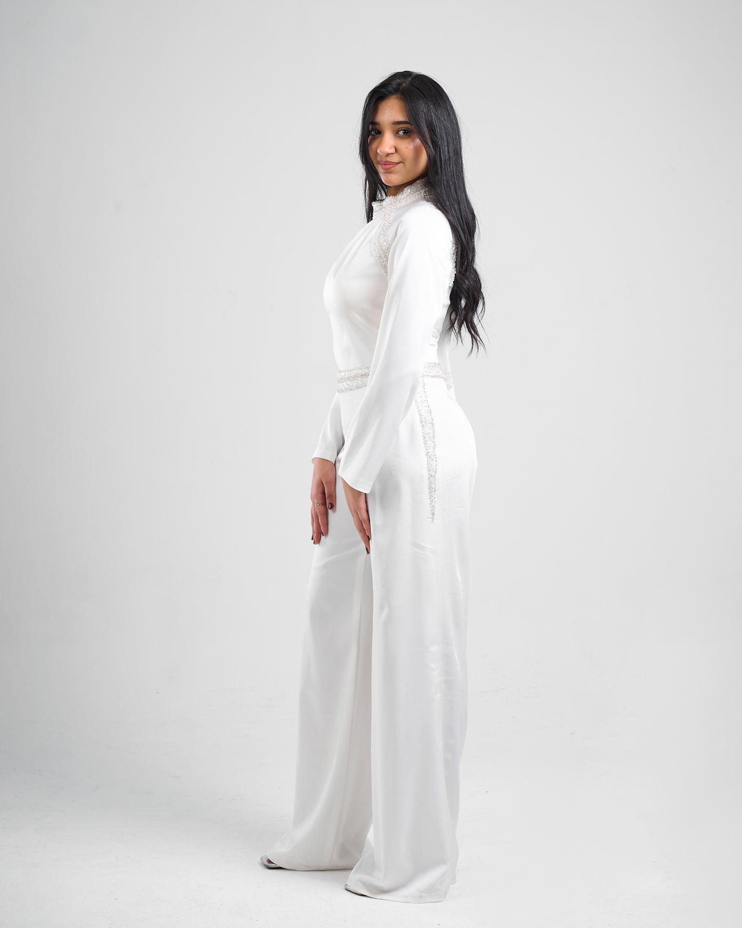 Celeste White Flared Sleeve Jumpsuit