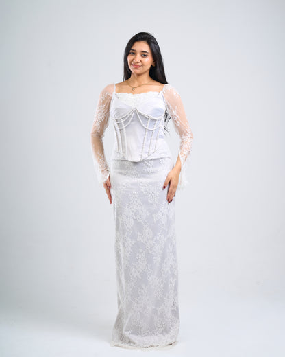 Pearl Lace Corset Gown