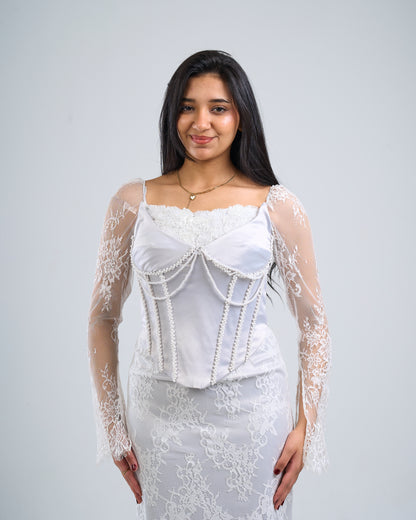 Pearl Lace Corset Gown