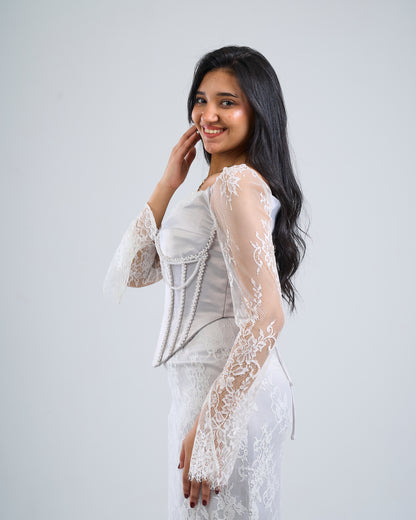 Pearl Lace Corset Gown