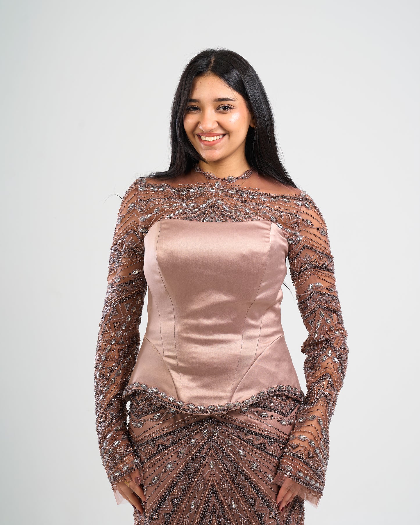 Mocha Royale 2-Ways Embellished Dress