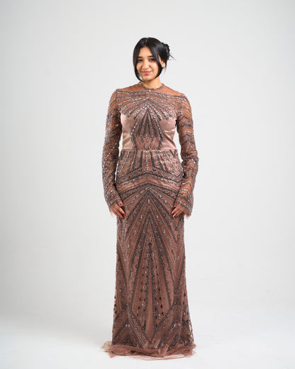 Mocha Royale 2-Ways Embellished Dress