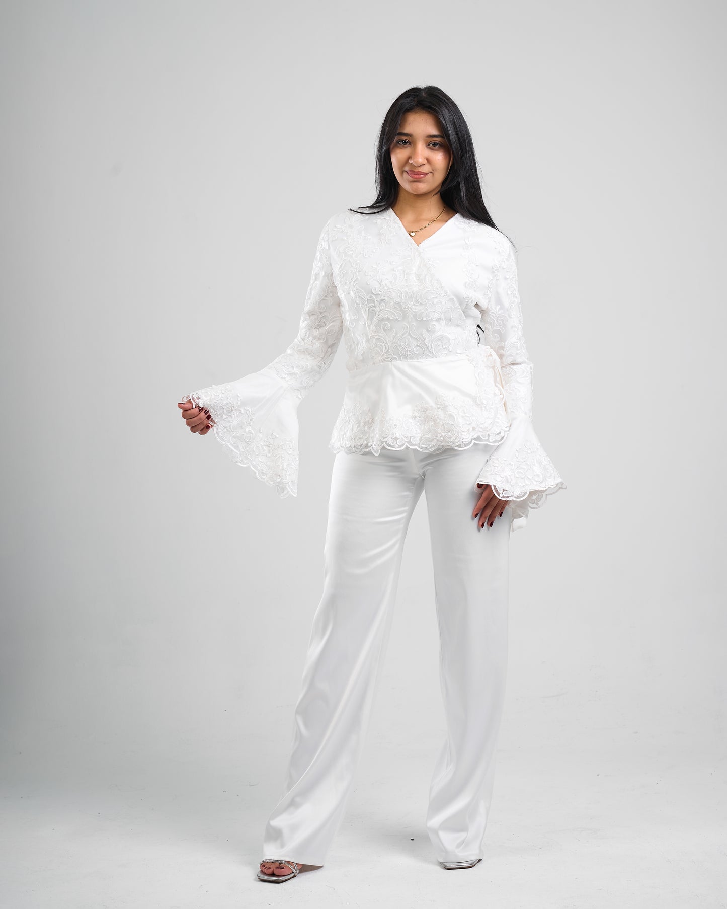 Ivory Lace Bell Sleeve Top
