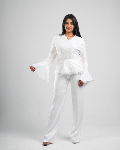 Ivory Lace Bell Sleeve Top