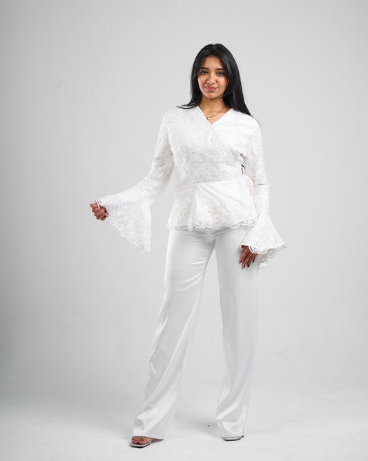 Ivory Lace Bell Sleeve Top