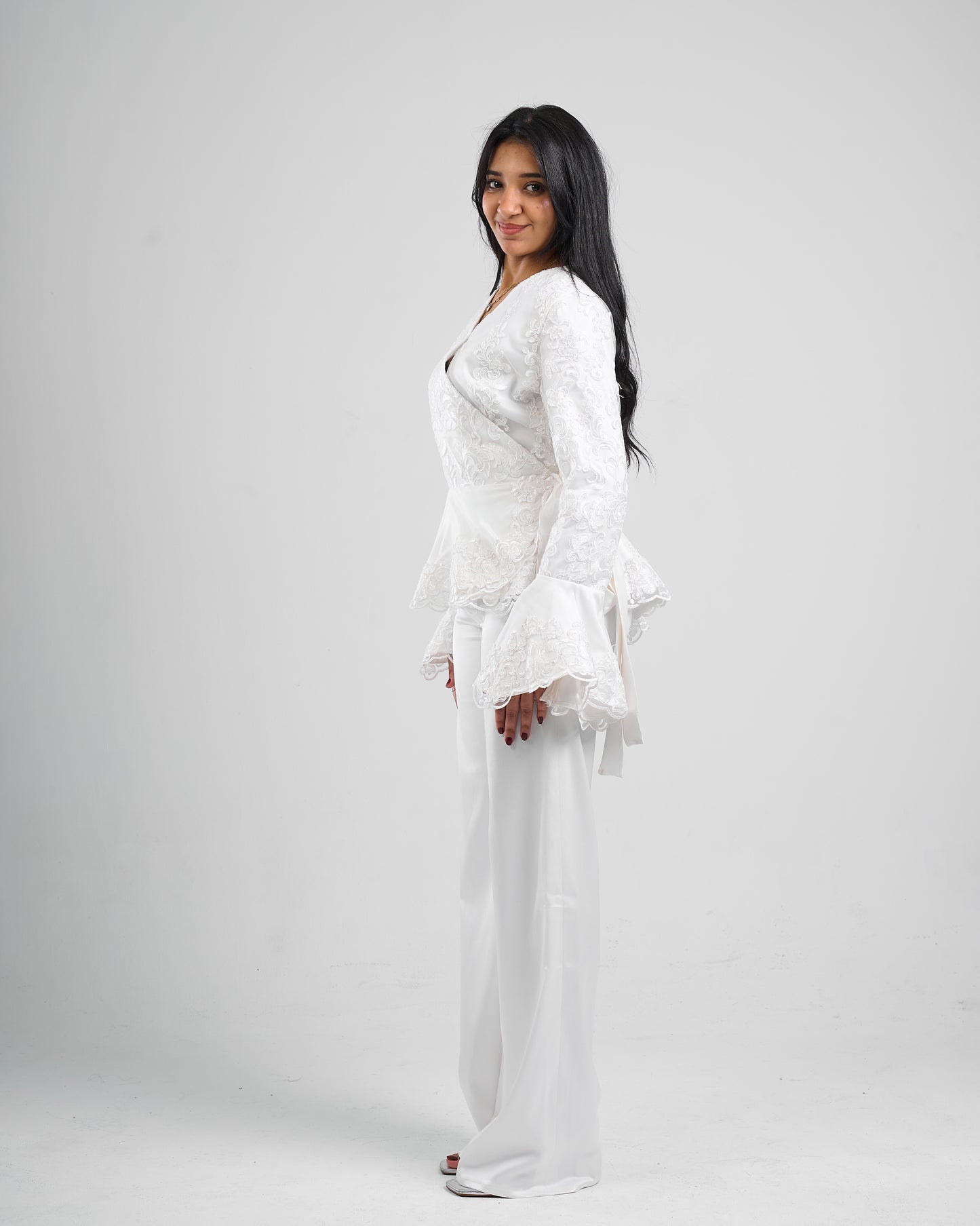 Ivory Lace Bell Sleeve Top