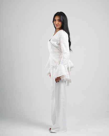 Ivory Lace Bell Sleeve Top