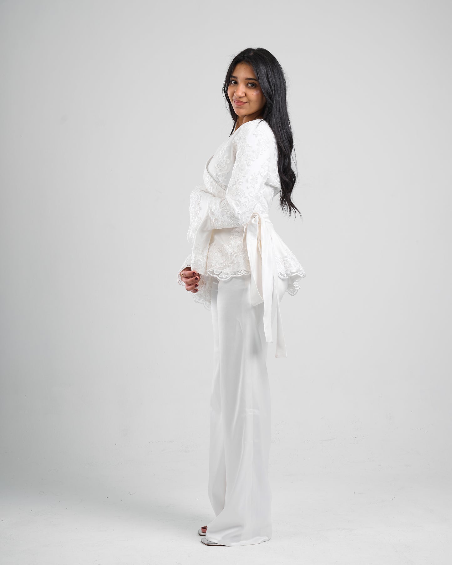 Ivory Lace Bell Sleeve Top