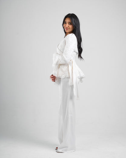 Ivory Lace Bell Sleeve Top